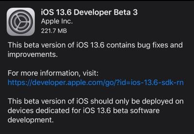 苹果发布最新公测版 iOS 13.6：修复 Bug 为 iOS 14 做准备（苹果正式发布ios 13公测版）